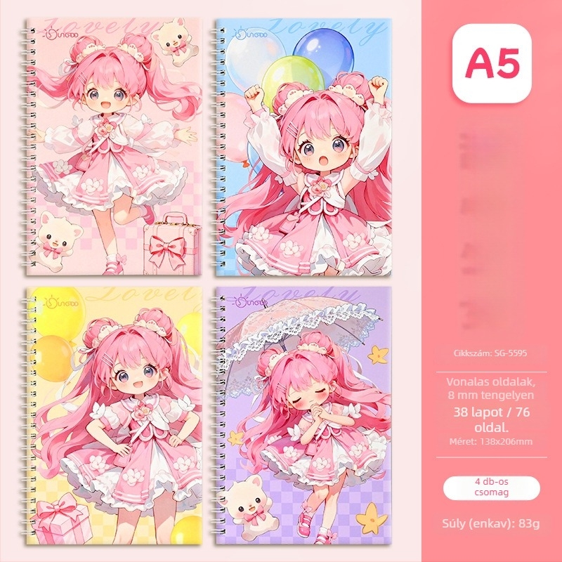 Spirálfüzet, Cartoon sorozat, 76 oldal, testreszabás elérhető