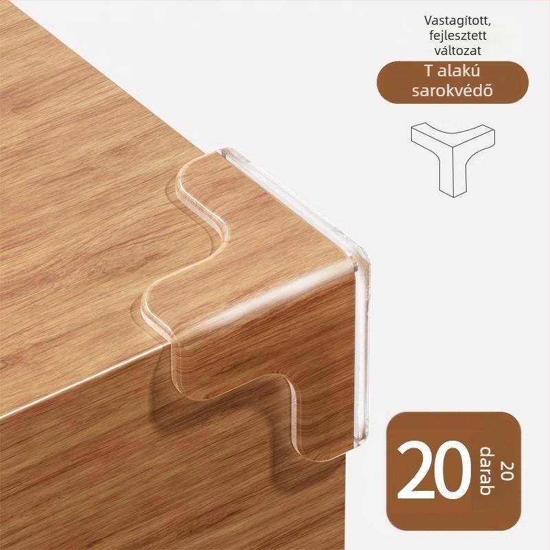 Ecoplus sarokvédők asztalokhoz és szekrényekhez, jobb szögű, anti-koccanás védőcsíkok, csomagolás 4000 darab, vonalkód 6942103905063