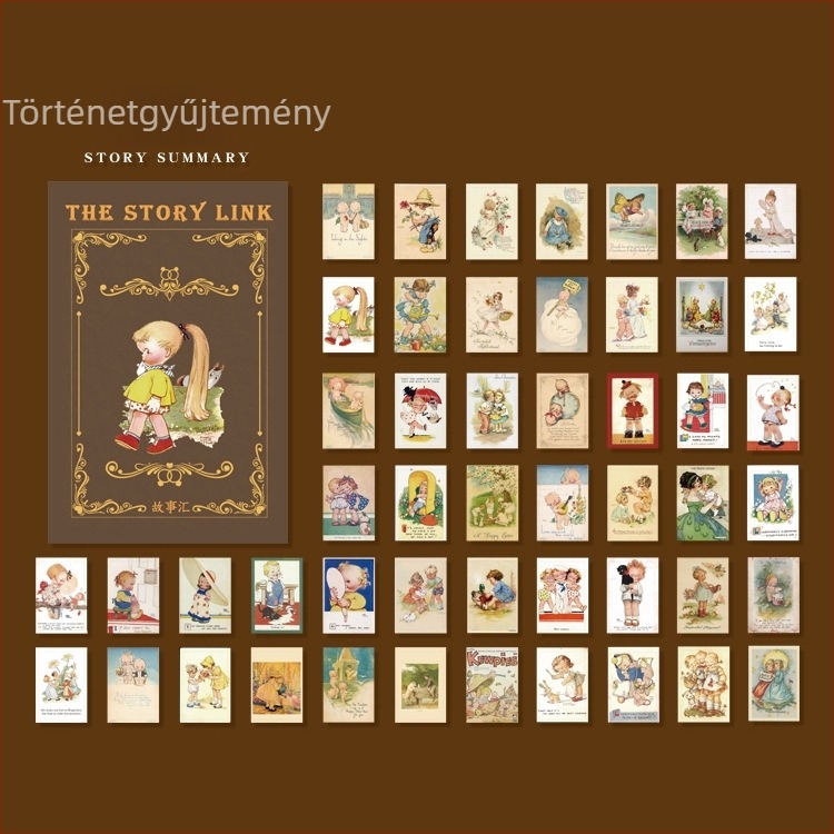 Dekoratív naplóíró papírszett, 50 lap, vintage növény motívummal, ragasztó nélkül. Márka: OTHER; Modellezés: Paper brick; IP engedély: Nem