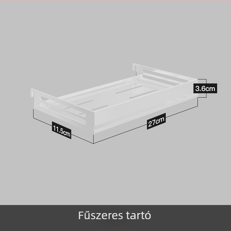 Nana Rozsdamentes acél falra szerelhető perforált pegboard tároló edényekhez, lecsöpögtető polccal és fűszerorganizátorral — Többfunkciós, Telepítés nélkül, Könnyen mozgatható