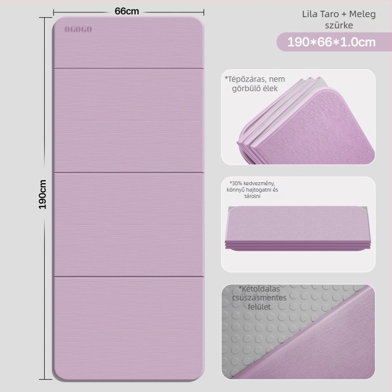 Összehajtható jóga matrac Silk Flower anyagból, csúszásmentes és hangszigetelt, vastagság 0,8 cm