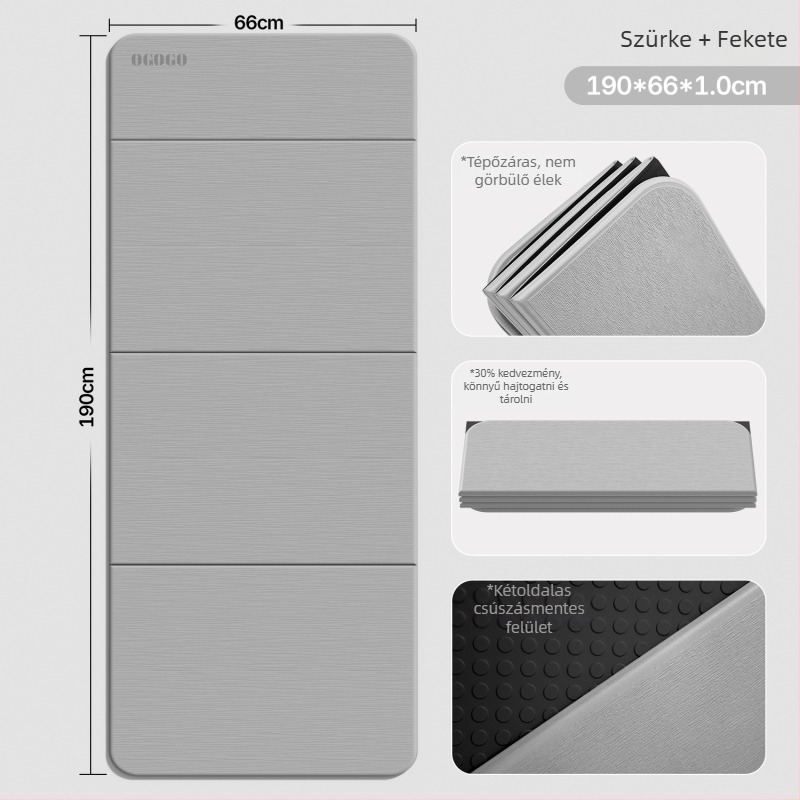 Összehajtható jóga matrac Silk Flower anyagból, csúszásmentes és hangszigetelt, vastagság 0,8 cm