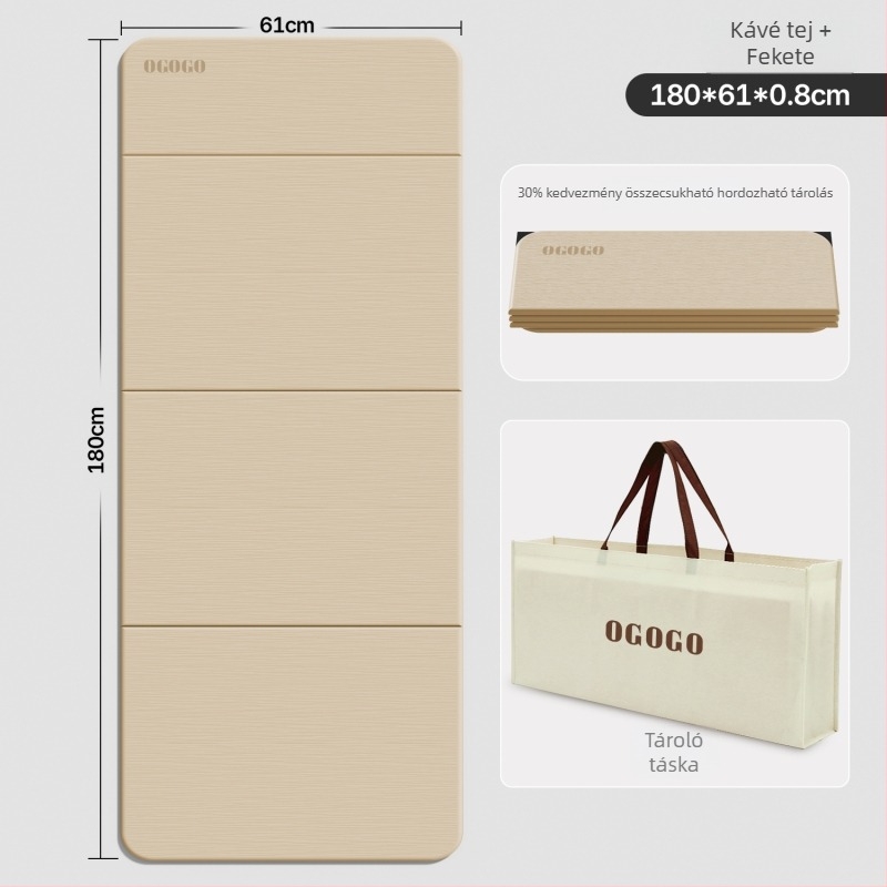 Összehajtható jóga matrac Silk Flower anyagból, csúszásmentes és hangszigetelt, vastagság 0,8 cm