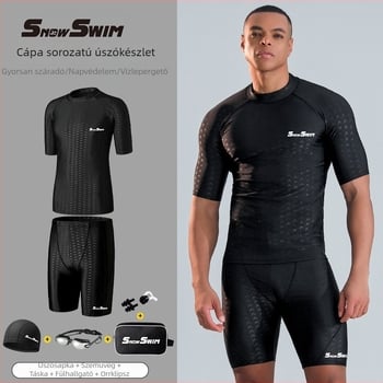 SnowSwim férfi úszószett: nagy méret, úszónadrág, úszószemüveg és úszó sapka