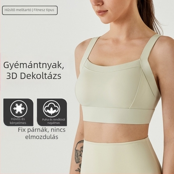 Női jóga topp, rögzített kosár, gyorsan szárad, 3/4 kosár, közepes formájú kosár, Nylon 75% / Spandex 25%