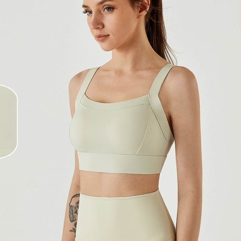 Női jóga topp, rögzített kosár, gyorsan szárad, 3/4 kosár, közepes formájú kosár, Nylon 75% / Spandex 25%