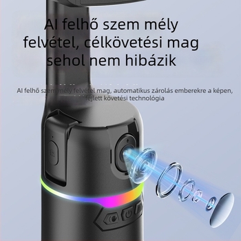 Okostelefonhoz készült AI-alapú emberkövető gimball, 360° panorámás felvétel, távirányító, Bluetooth, beépített fény