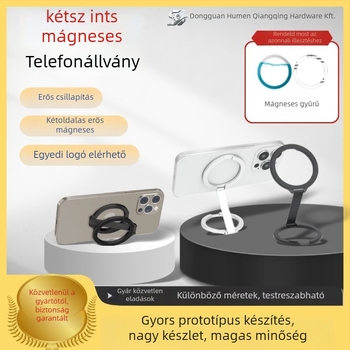 Hordozható kétoldalas mágneses telefonasztaltartó, modell L1, cink-ötvözet, univerzális, testreszabható