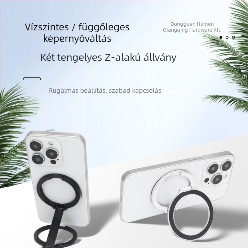 Hordozható kétoldalas mágneses telefonasztaltartó, modell L1, cink-ötvözet, univerzális, testreszabható