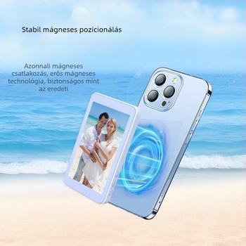Mágneses hátsó képernyő-projektor mobiltelefonhoz – Selfie kijelző, ABS, Bluetooth, távirányítóval, testreszabható, kompatibil Android, iPhone 16 és Huawei