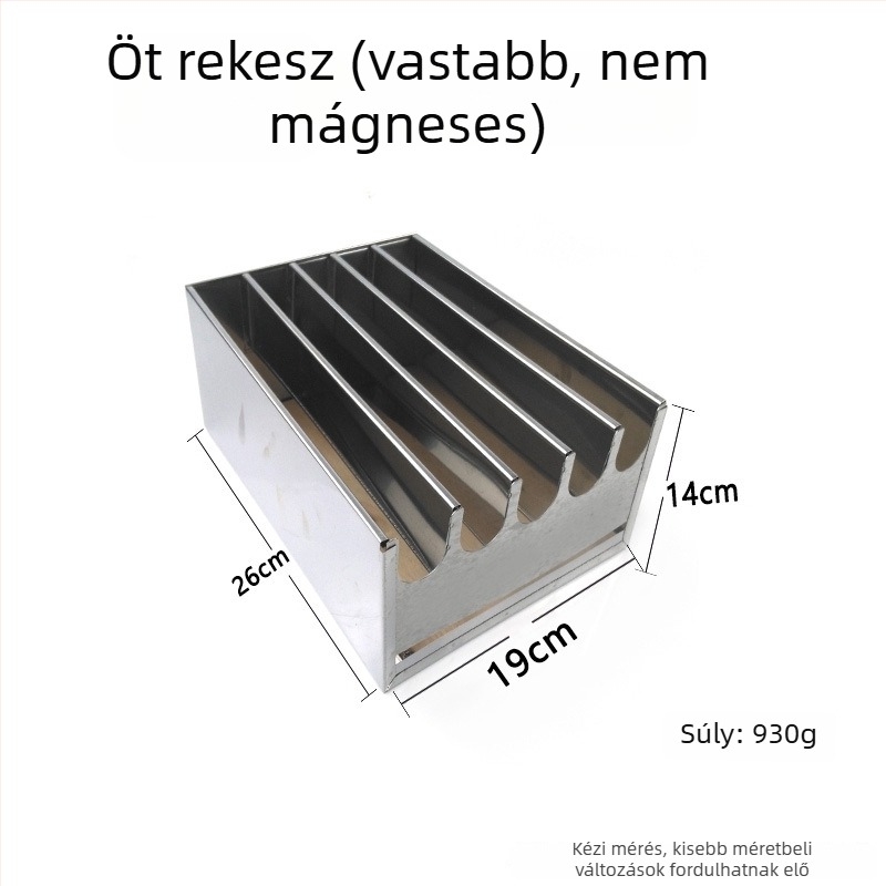 Rozsdamentes acél kés tartó, mozgatható, téglalap alakú kialakítás