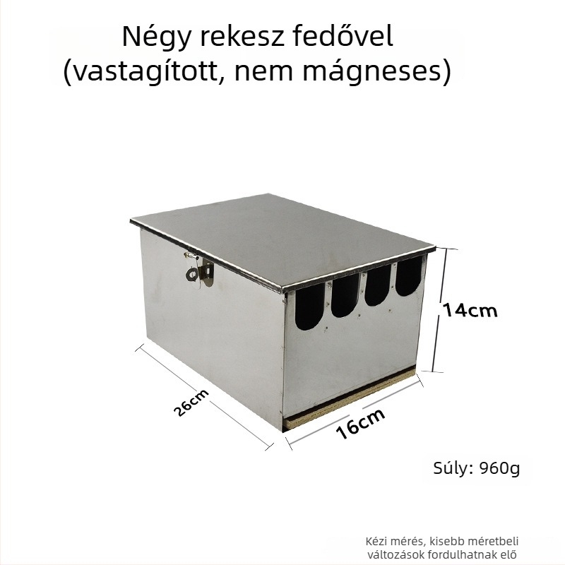 Rozsdamentes acél kés tartó, mozgatható, téglalap alakú kialakítás