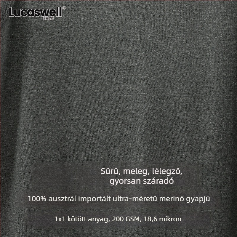 LUCASWELL Férfi sportmellény Merinó gyapjúból nedvességelvezető és bordázott mintázattal