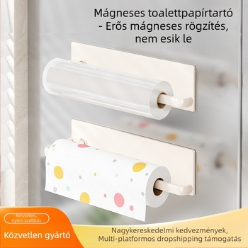 Fali mágneses konyhai szervező — ABS anyag, fúrás nélkül, 1 réteg, erős magnet