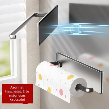 Fali mágneses konyhai szervező — ABS anyag, fúrás nélkül, 1 réteg, erős magnet