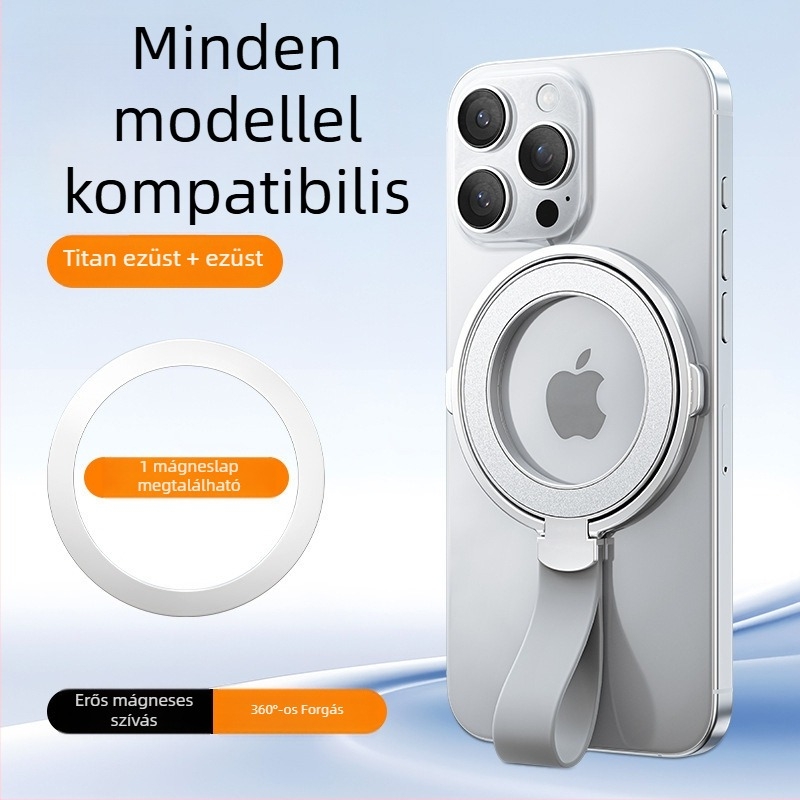 Telefontartó gyűrű, univerzális kialakítás, szilikon-cink ötvözet, testreszabható