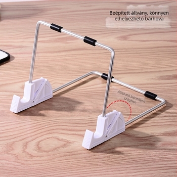 Asztali dupla oldalú összecsukható állvány telefonra és tabletre, állítható szög, alumíniumötvözet és ABS panel