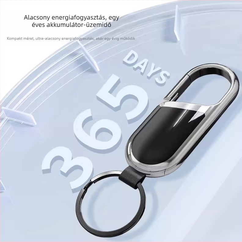 Már Find My-kompatibilis nyomkövető medál – Bluetooth, GPS, újratölthető 170–220 mAh akkumulátor, ABS+fém/PVC konstrukció