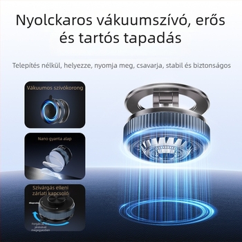 Összecsukható autótelefon-tartó szívócsésze típusú - Modell X104, cinkötvözet