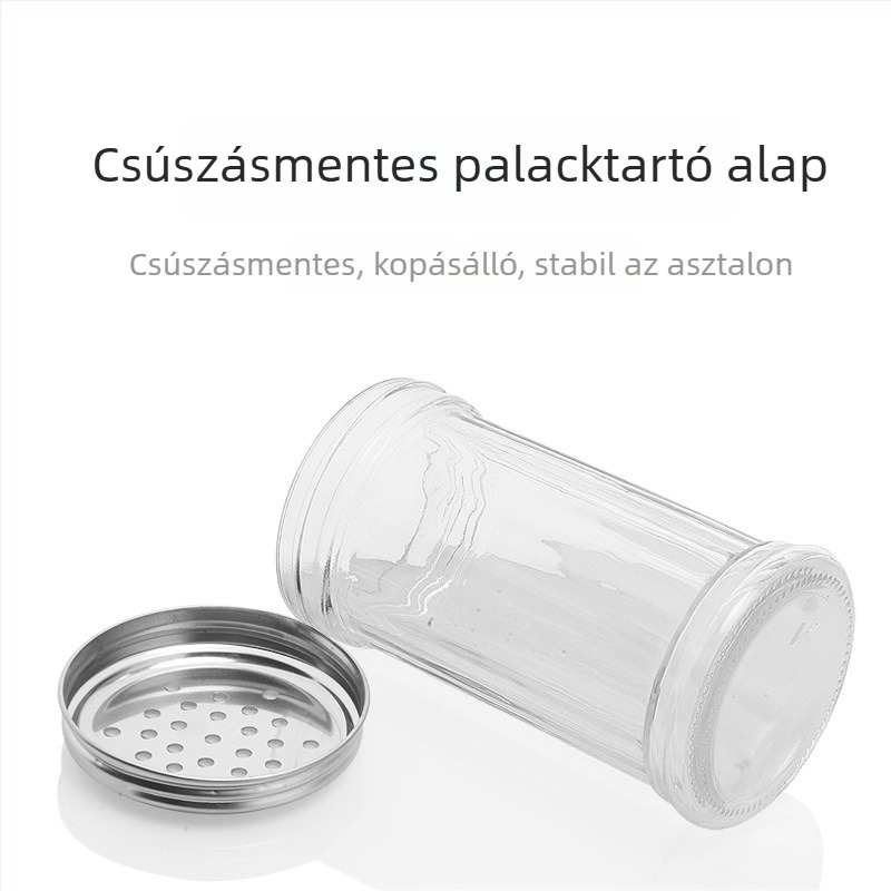 Üves fűszertartó permetezővel – bors és chili por grillezéshez, kreatív stílus