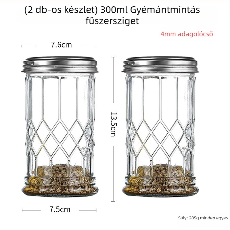 Üves fűszertartó permetezővel – bors és chili por grillezéshez, kreatív stílus