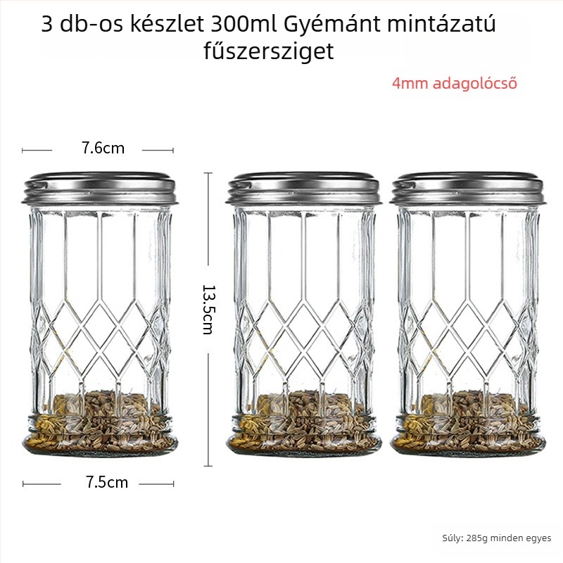 Üves fűszertartó permetezővel – bors és chili por grillezéshez, kreatív stílus