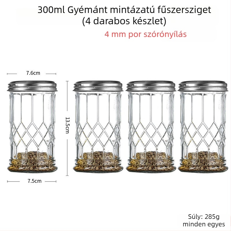 Üves fűszertartó permetezővel – bors és chili por grillezéshez, kreatív stílus