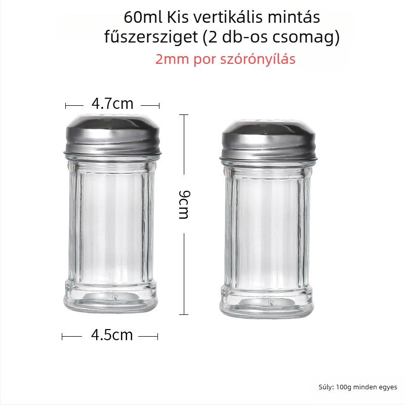 Üves fűszertartó permetezővel – bors és chili por grillezéshez, kreatív stílus