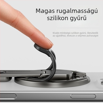 Telefontartó gyűrűs mágnessel - MagSafe, 360° forgás, asztali összecsukható, kettős mágneses tartó