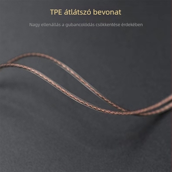 QDC KZ C Ningfan IEM cserekábel, oxigénmentes réz, kettős vezetők, 0.78 mm 2-pontos, 3.5 mm csatlakozó, HiFi