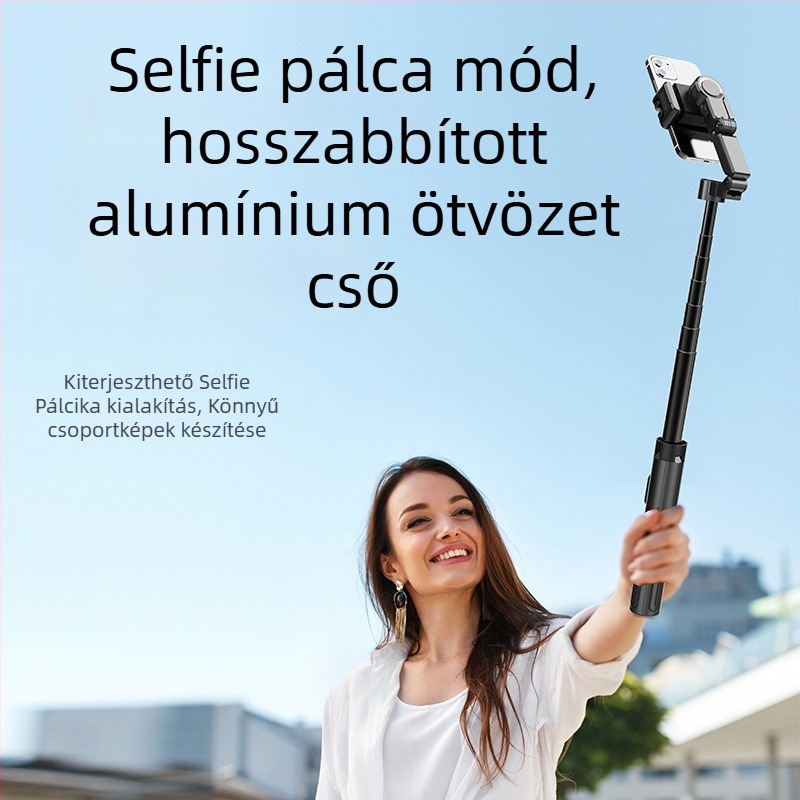 C16 intelligens AI arcfelismerésű egytengelyes stabilizátor, négylábú állvánnyal, Bluetooth távirányítóval, alumíniumötvözet