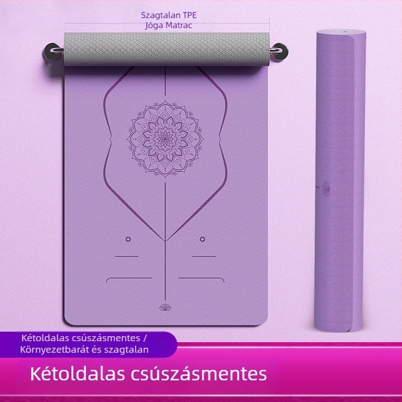 TPE jóga matrac, 6 mm, csúszásmentes, ütéscsillapító