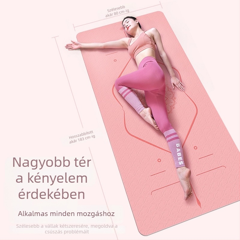 TPE jóga matrac, 6 mm, csúszásmentes, ütéscsillapító
