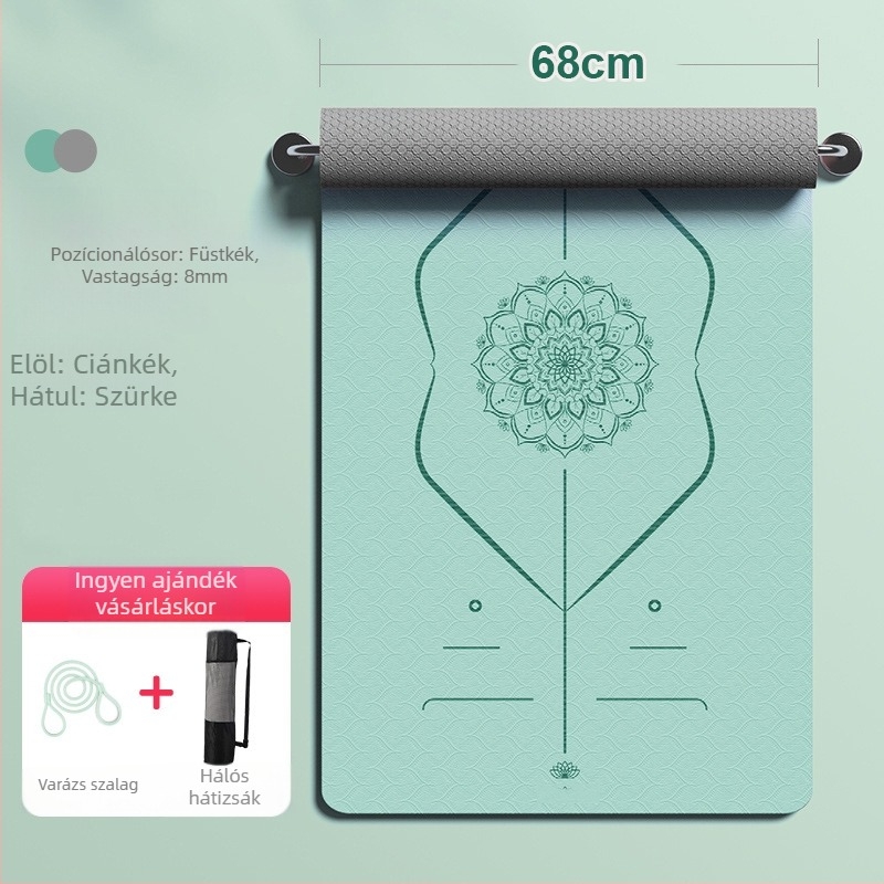 TPE jóga matrac, 6 mm, csúszásmentes, ütéscsillapító