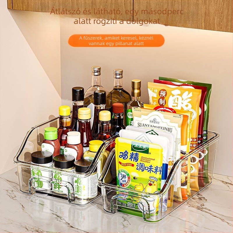 Fűszertároló doboz, PET anyag, átlátszó, 7 L kapacitás, Aw-pet storage box