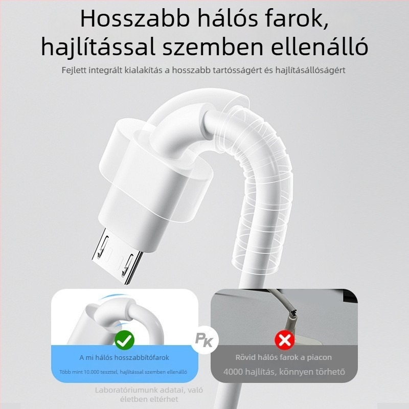 Type-C adatkábel gyors töltéssel, hossz 5 m vagy több, egy fejű csatlakozó, TPE anyag