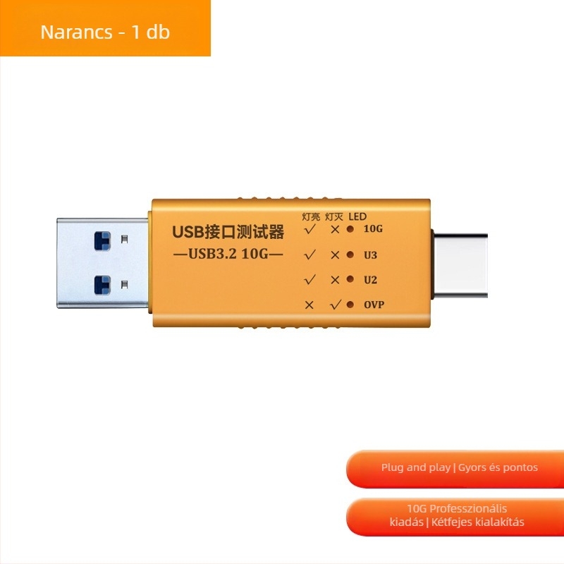 USB-tesztelő — Multifunkcionális USB-C Gen210G, sávszélesség, feszültség és áram mérése, jelprotokoll-detektálás