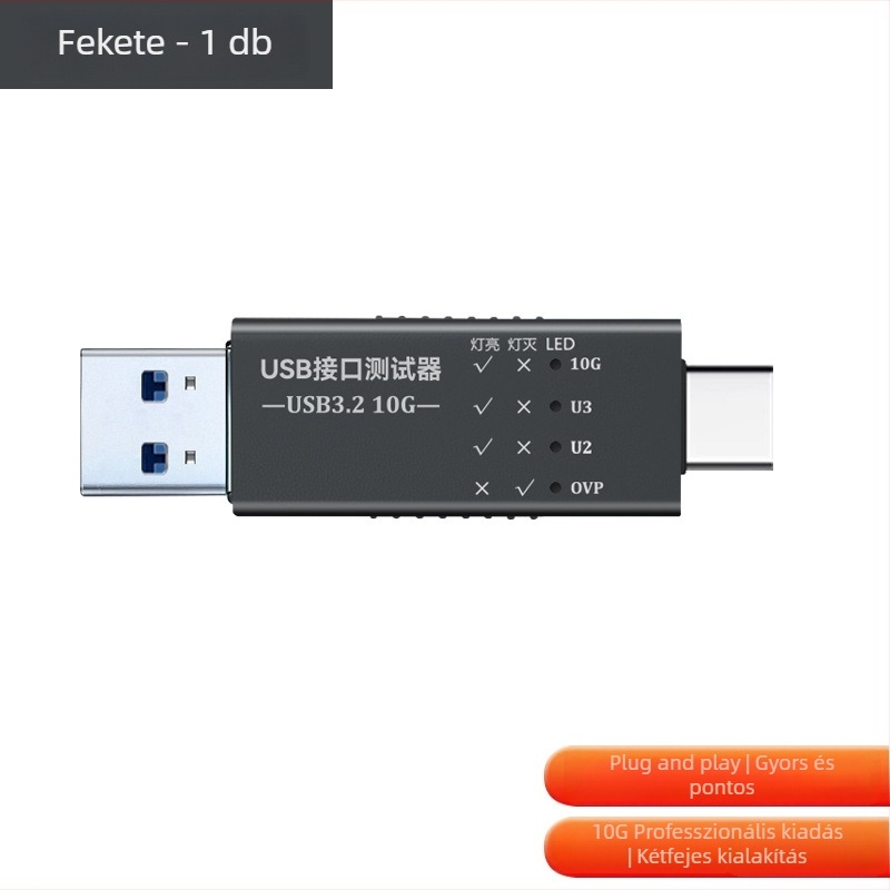 USB-tesztelő — Multifunkcionális USB-C Gen210G, sávszélesség, feszültség és áram mérése, jelprotokoll-detektálás