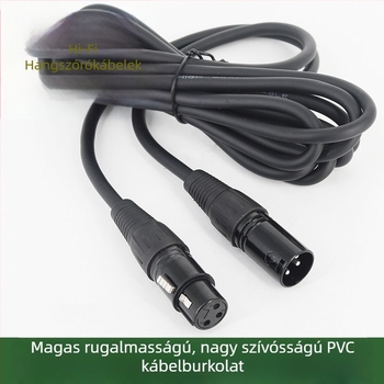 Mikrofonos audiókábla kettős XLR csatlakozókkal, Lotus-kábel, 48V-os mikrofonkábel, ezüstbevonatú vezetők, tiszta rézmag