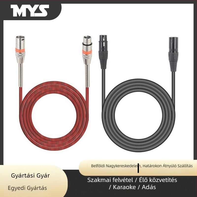 Mikrofonos audiókábla kettős XLR csatlakozókkal, Lotus-kábel, 48V-os mikrofonkábel, ezüstbevonatú vezetők, tiszta rézmag