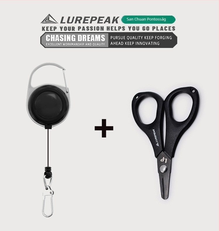 Seelucker horgászolló – rozsdamentes acél, PE és Dyneema zsinórokhoz, sokoldalú és hordozható (Márka: Seelucker; Anyag: rozsdamentes acél; PE/Dyneema)
