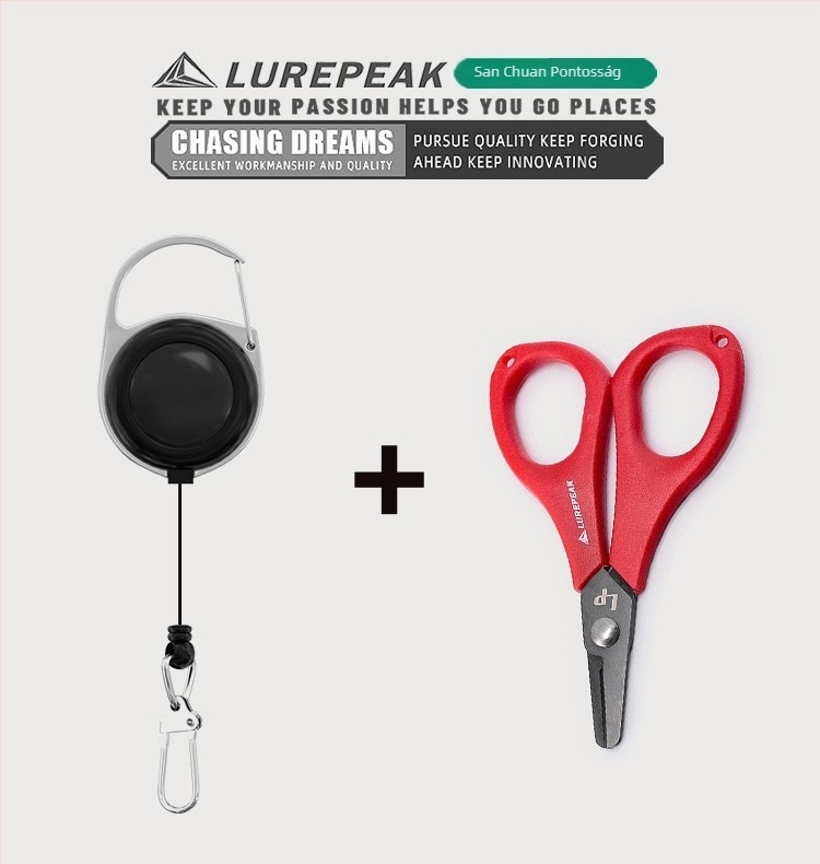 Seelucker horgászolló – rozsdamentes acél, PE és Dyneema zsinórokhoz, sokoldalú és hordozható (Márka: Seelucker; Anyag: rozsdamentes acél; PE/Dyneema)