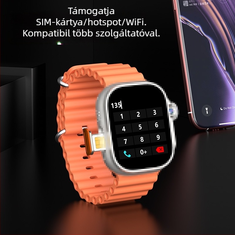 Okosóra SIM-kártyahellyel, celluláris ujjlenyomat verzió, AMOLED kijelző, NFC, pulzusmérés