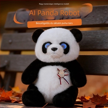 Panda plüssfigura PP pamut töltéssel; hálós tasakos csomagolás; személyre szabható egyedi rajzokkal; 14+ éveseknek.
