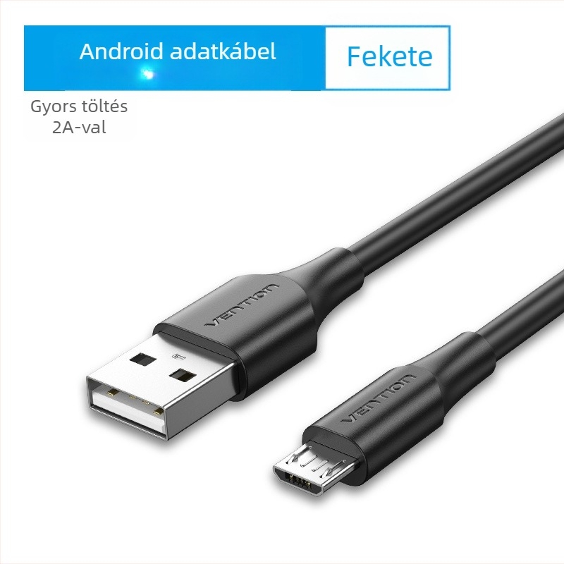 Android Micro USB adatkábel USB 2.0 — gyors töltés, PVC anyag, egyfejű csatlakozó