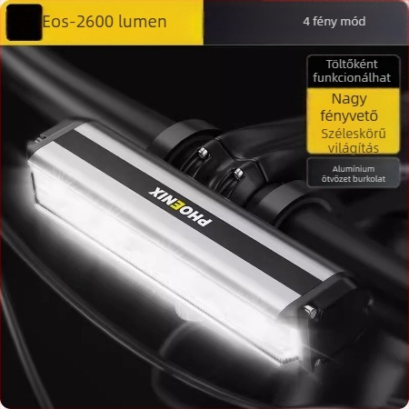 Phoenix kerékpár első lámpa – USB-tölthető, vízálló, 2000mAh éjszakai tekeréshez