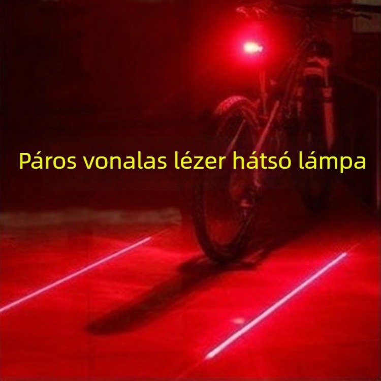 Cool Way 5-LED lézeres hátsó lámpa hegyi kerékpárokhoz – kompatibil fix kerékpárral, csillagos ég mintázat, biztonsági figyelmeztető fény
