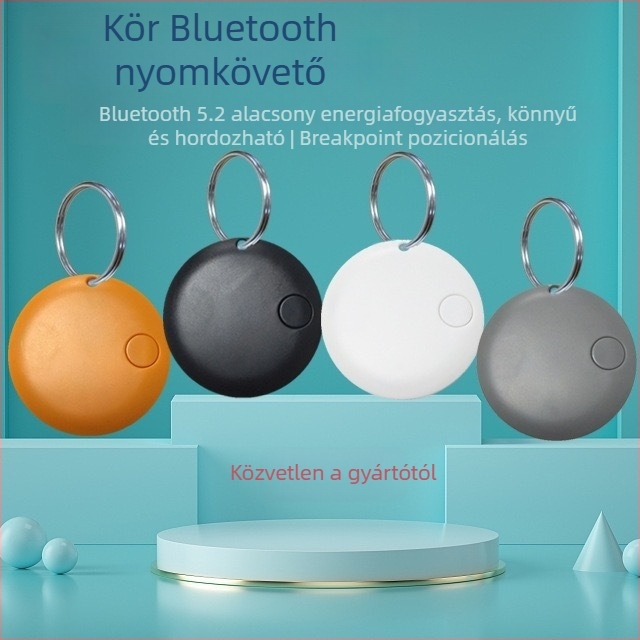 Kör alakú Bluetooth készülék az elvesztés ellen – Kétirányú kereső, Android és iOS kompatibilis, 210mAh, hatótáv ~20 m (kétirányú kereső; 210mAh; Android/iOS kompatibilis; ~20 m hatótáv)