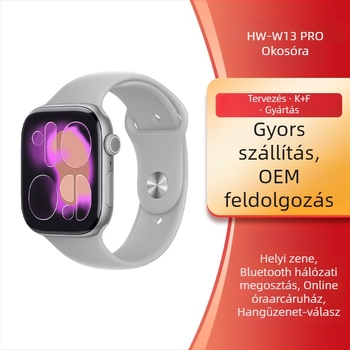 HW-W13 PRO Okosóra sport mód, pulzusmérés, alvásfigyelés, hangalapú asszisztens, Bluetooth-hívások