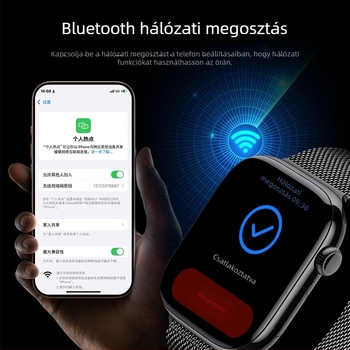 HW-W13 PRO Okosóra sport mód, pulzusmérés, alvásfigyelés, hangalapú asszisztens, Bluetooth-hívások